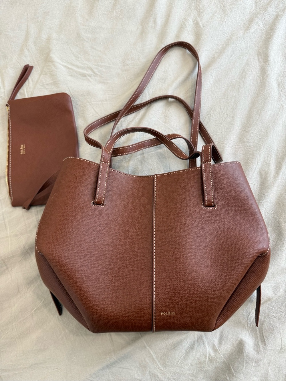 Polene Leather Cyme mini cognac